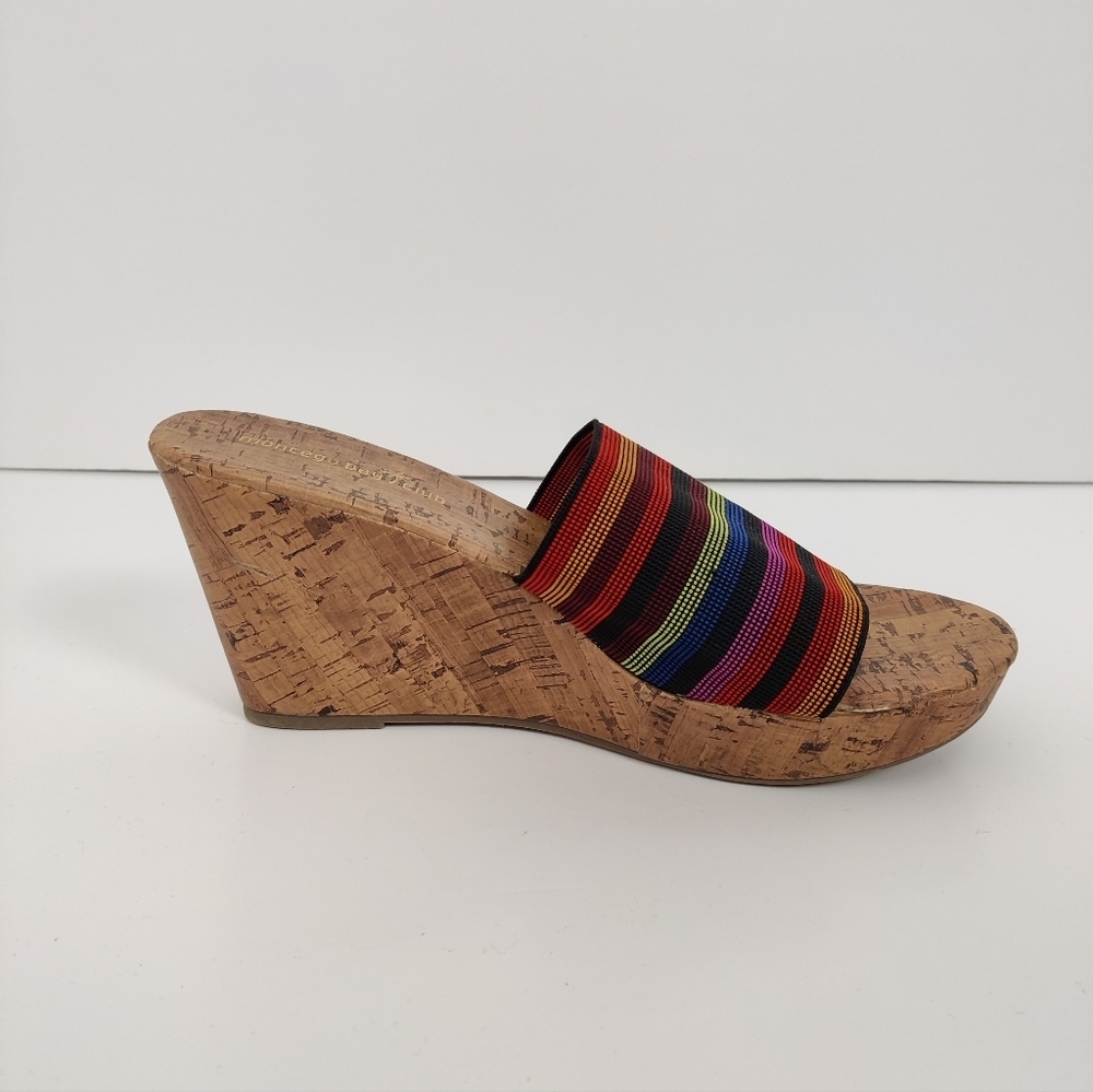Montego Bay Club Rainbow Cork Slip On Heel Wedges Women’s Size 11